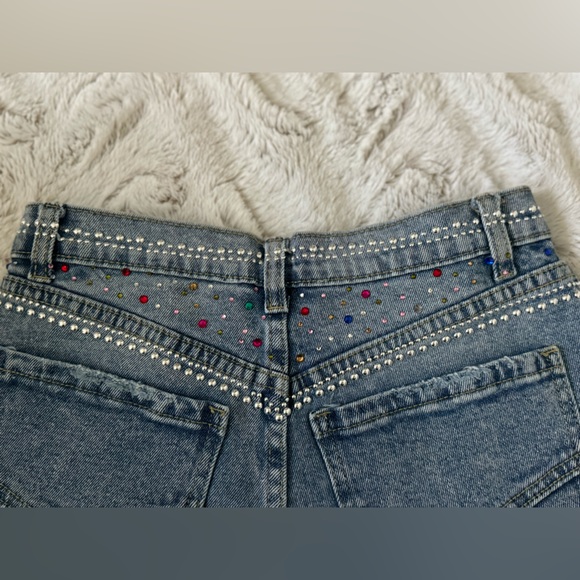 Denim Rhinestone Shorts - Picture 6 of 6